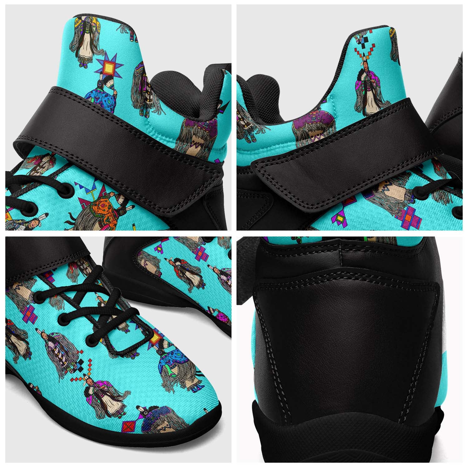 Women's Tradish Dancers Turquoise Ipottaa Basketball / Sport High Top Shoes - Black Sole