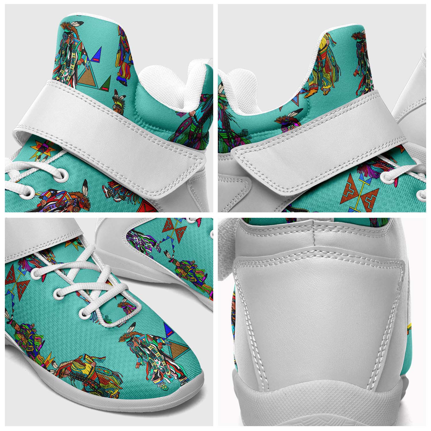 Men's Grass Dancers Eggshell Blue Ipottaa Basketball / Sport High Top Shoes - White Sole