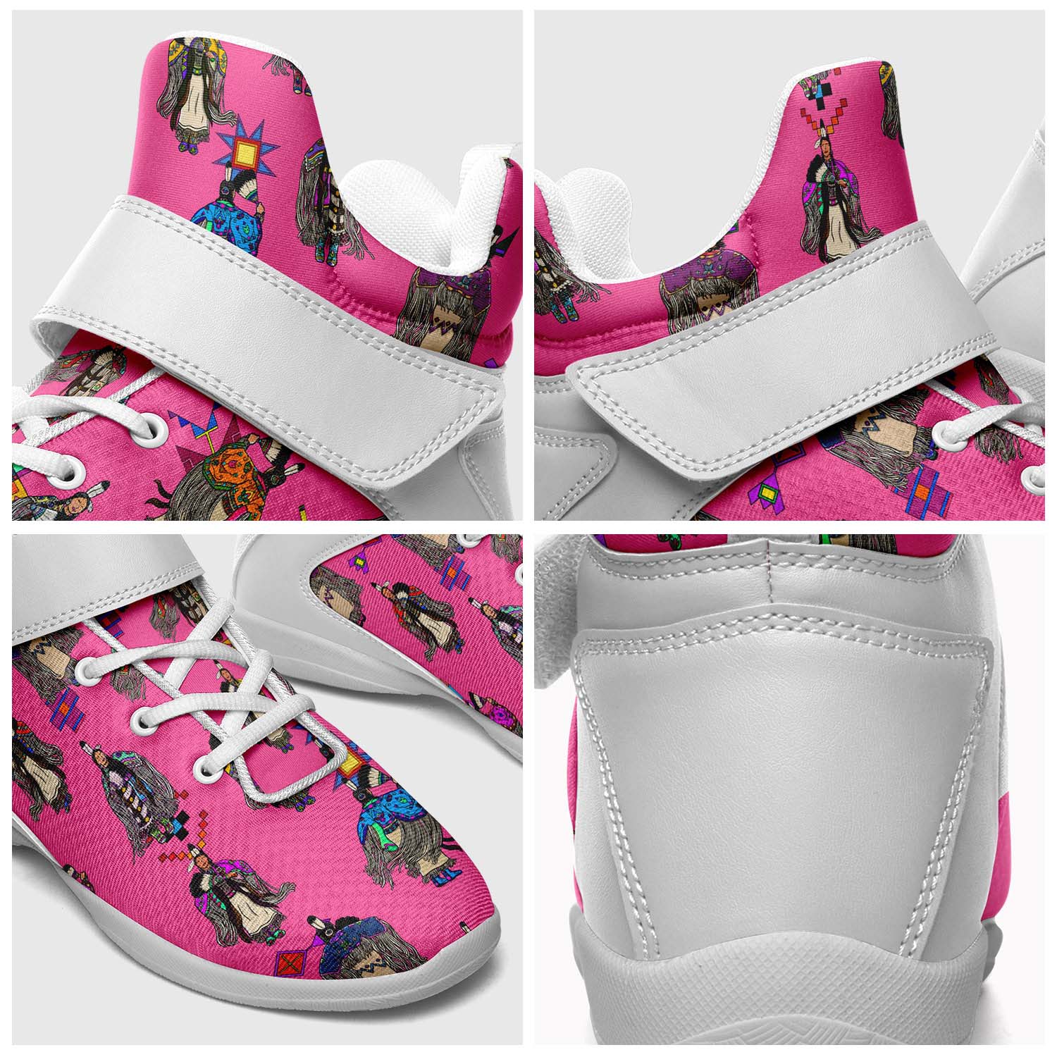 Women's Tradish Dancers Pink Ipottaa Basketball / Sport High Top Shoes - White Sole