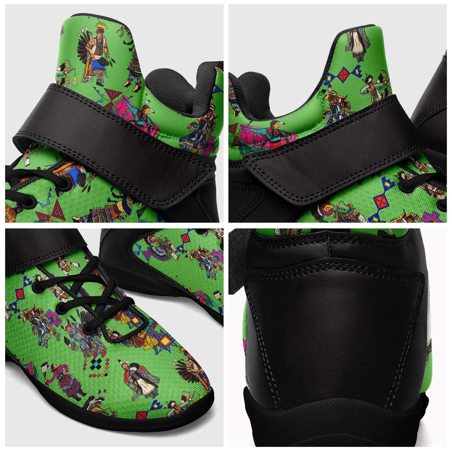 Grand Entry Dancers Grass Ipottaa Basketball / Sport High Top Shoes - Black Sole
