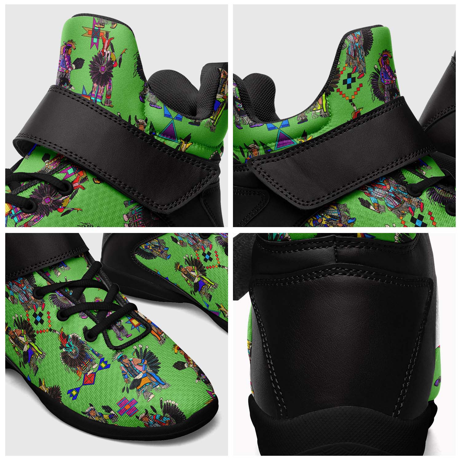 Men's Tradish Dancers Green Ipottaa Basketball / Sport High Top Shoes - Black Sole