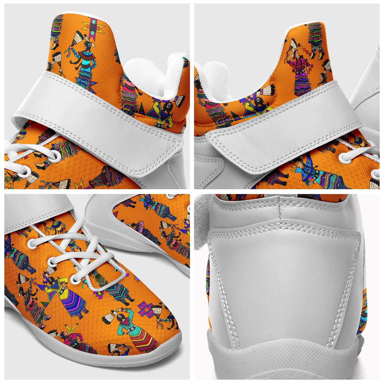 Women's Jingle Dancers Orange Ipottaa Basketball / Sport High Top Shoes - White Sole
