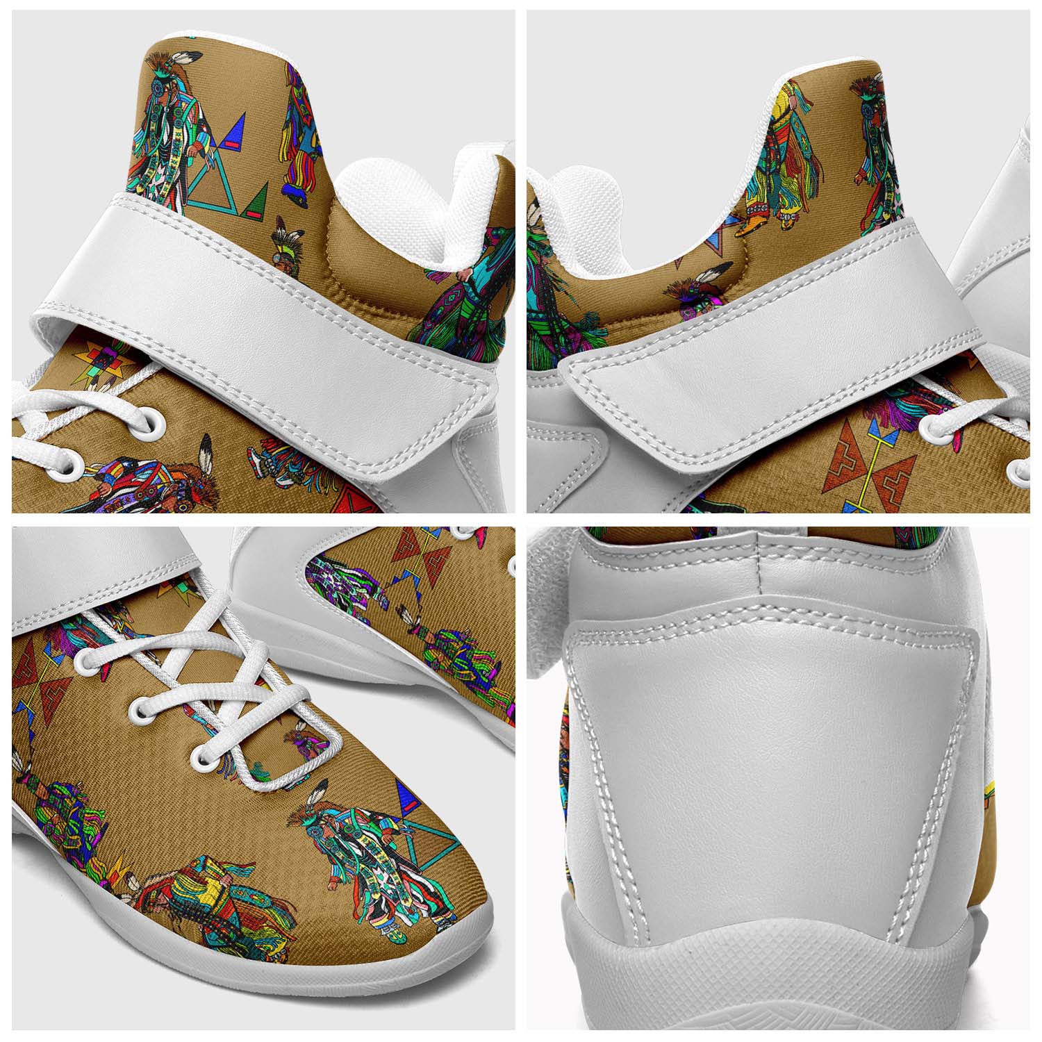 Men's Grass Dancers Earth Ipottaa Basketball / Sport High Top Shoes - White Sole