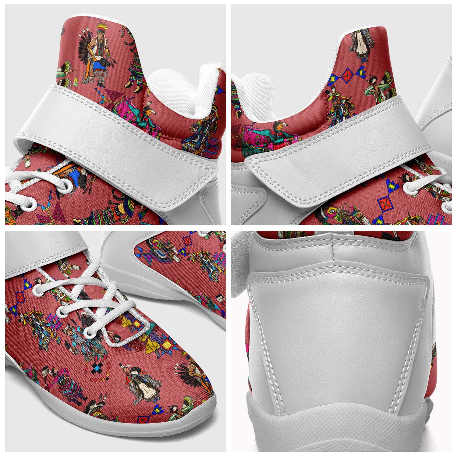 Grand Entry Dancers Terra Cotta Ipottaa Basketball / Sport High Top Shoes - White Sole
