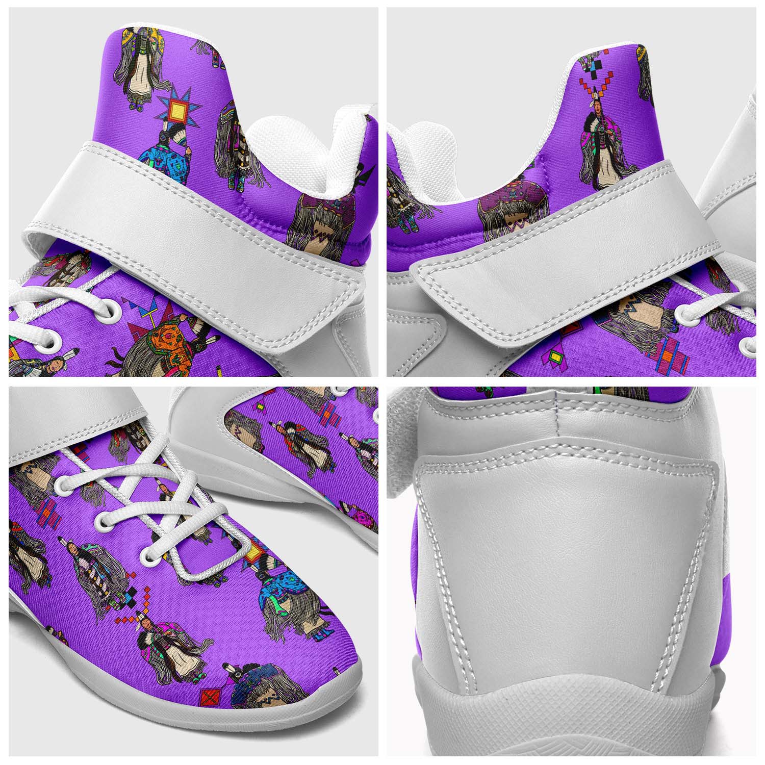 Women's Tradish Dancers Purple Ipottaa Basketball / Sport High Top Shoes - White Sole