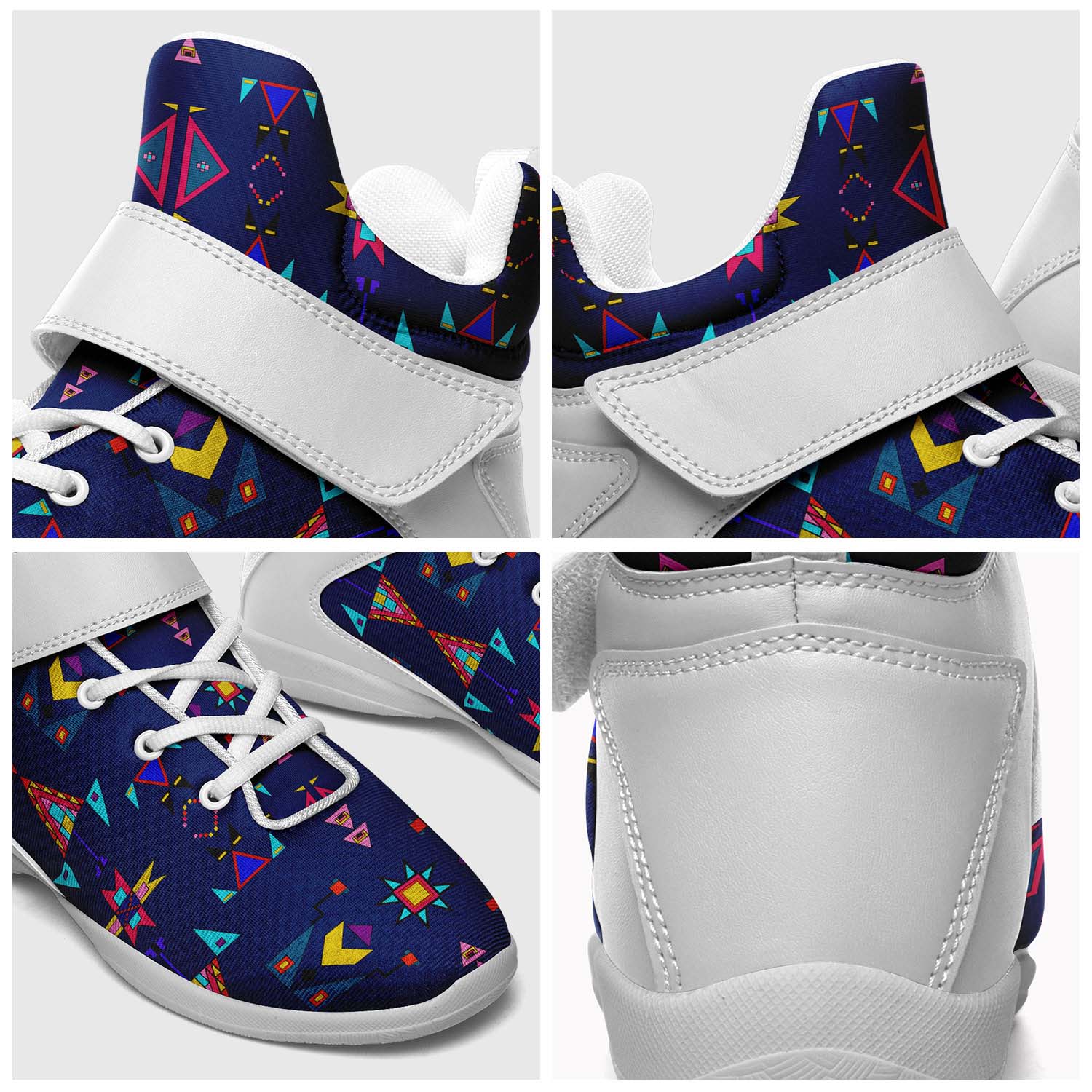 Enemy Territory Dark Navy Ipottaa Basketball / Sport High Top Shoes - White Sole