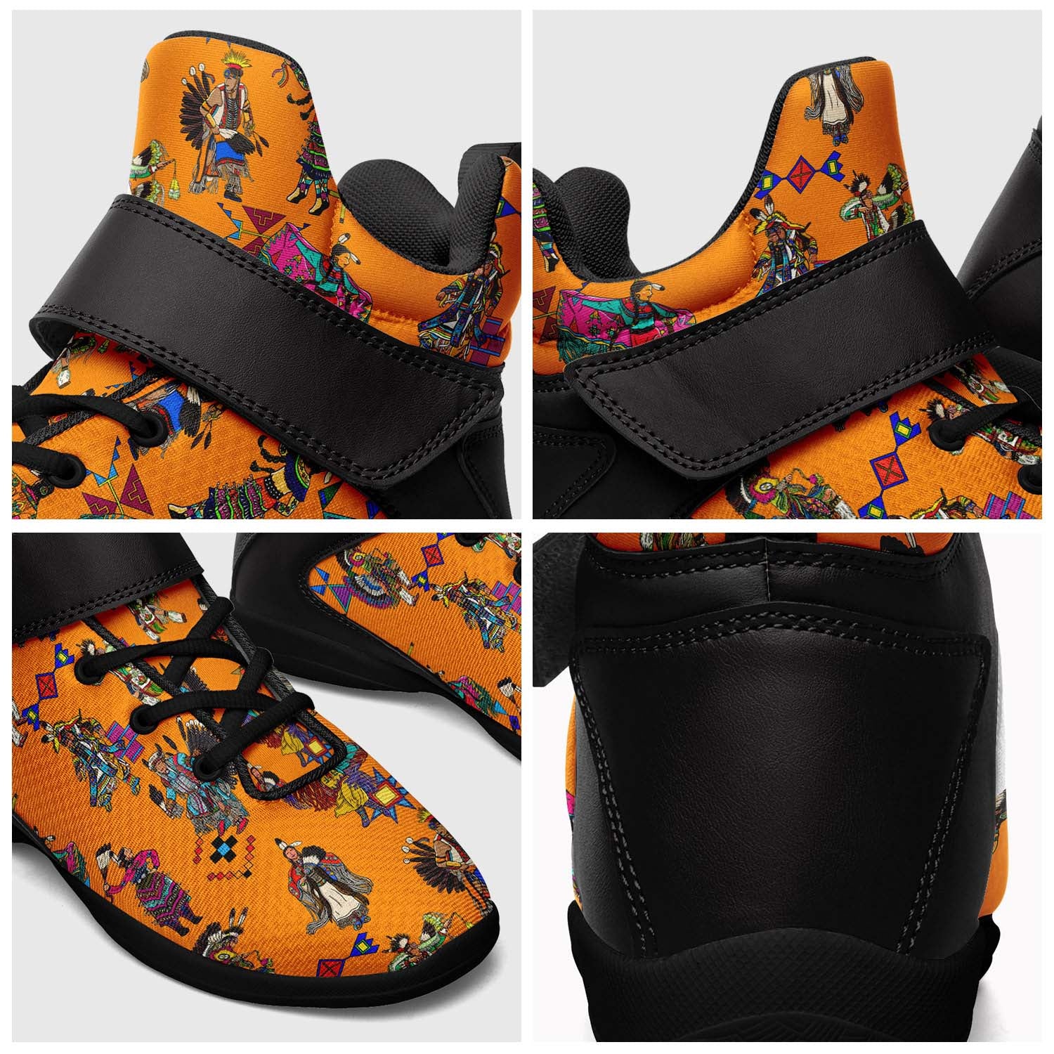Grand Entry Dancers Orange Ipottaa Basketball / Sport High Top Shoes - Black Sole