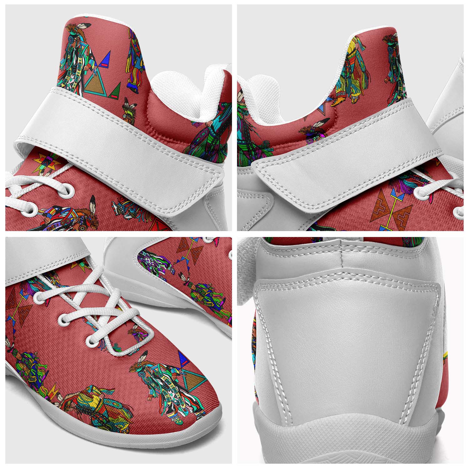 Men's Grass Dancers Terra Cotta Ipottaa Basketball / Sport High Top Shoes - White Sole