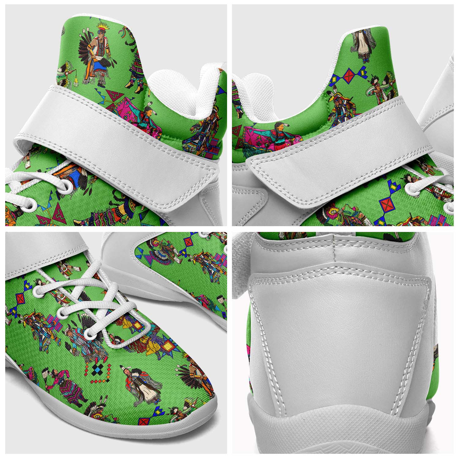 Grand Entry Dancers Grass Ipottaa Basketball / Sport High Top Shoes - White Sole