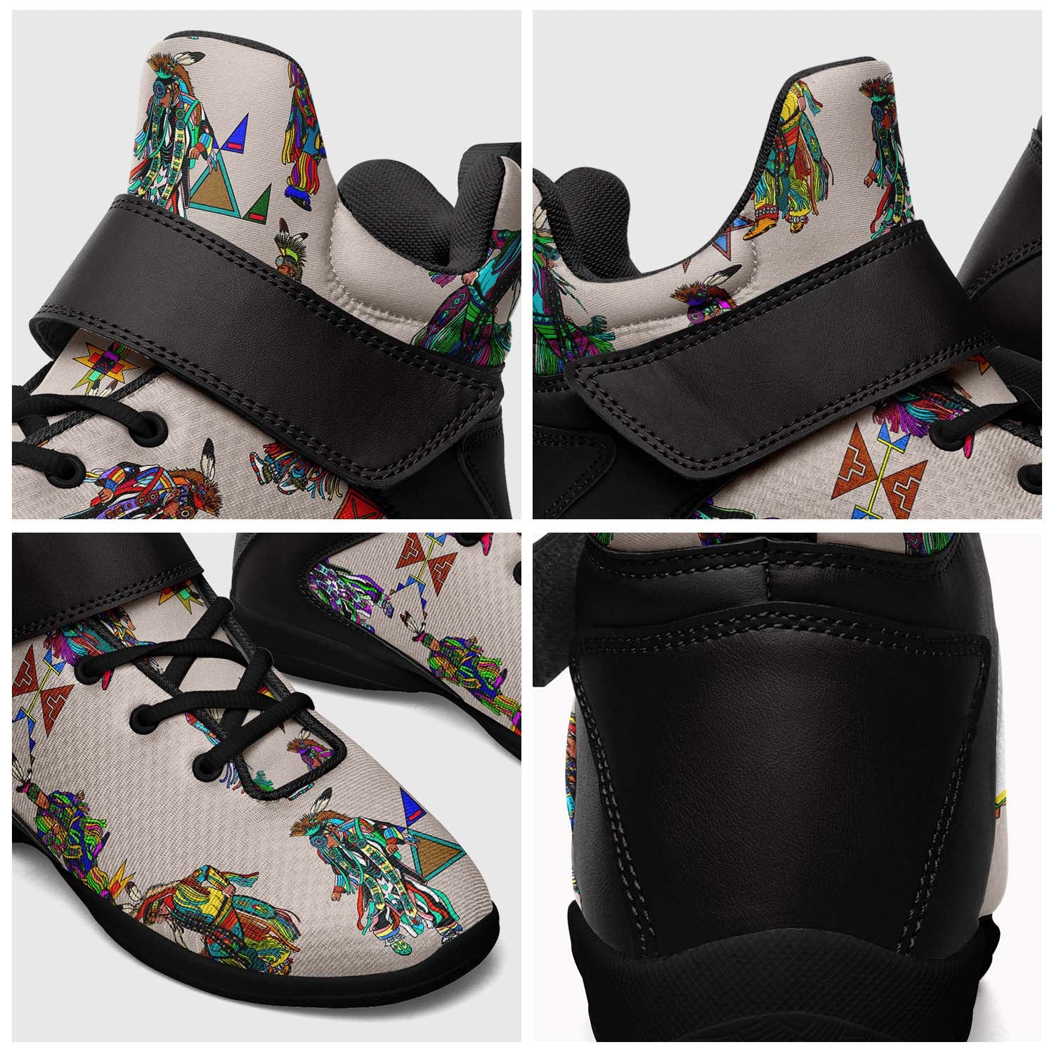 Men's Grass Dancers Muslin Ipottaa Basketball / Sport High Top Shoes - Black Sole