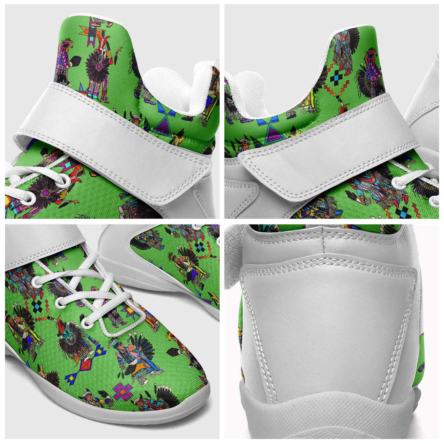 Men's Tradish Dancers Green Ipottaa Basketball / Sport High Top Shoes - White Sole