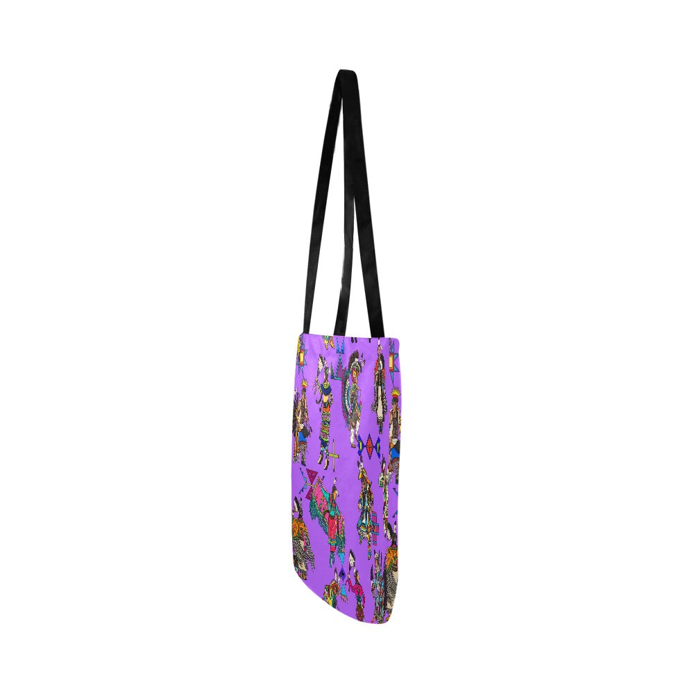Grand Entry Dancers Purple Reusable Shopping Bag (Two sides)