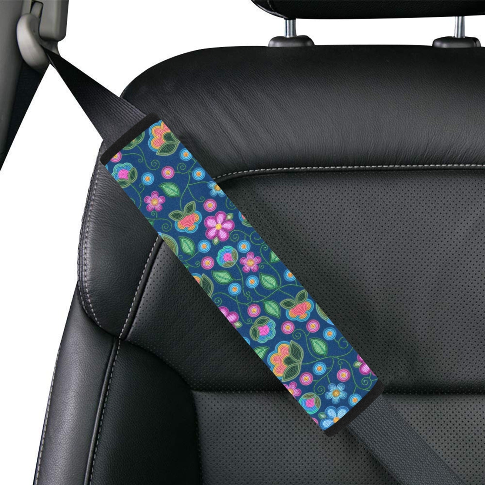 Turquoise Sunbeam Blue Car Seat Belt Cover 7''x12.6'' (Pack of 2)