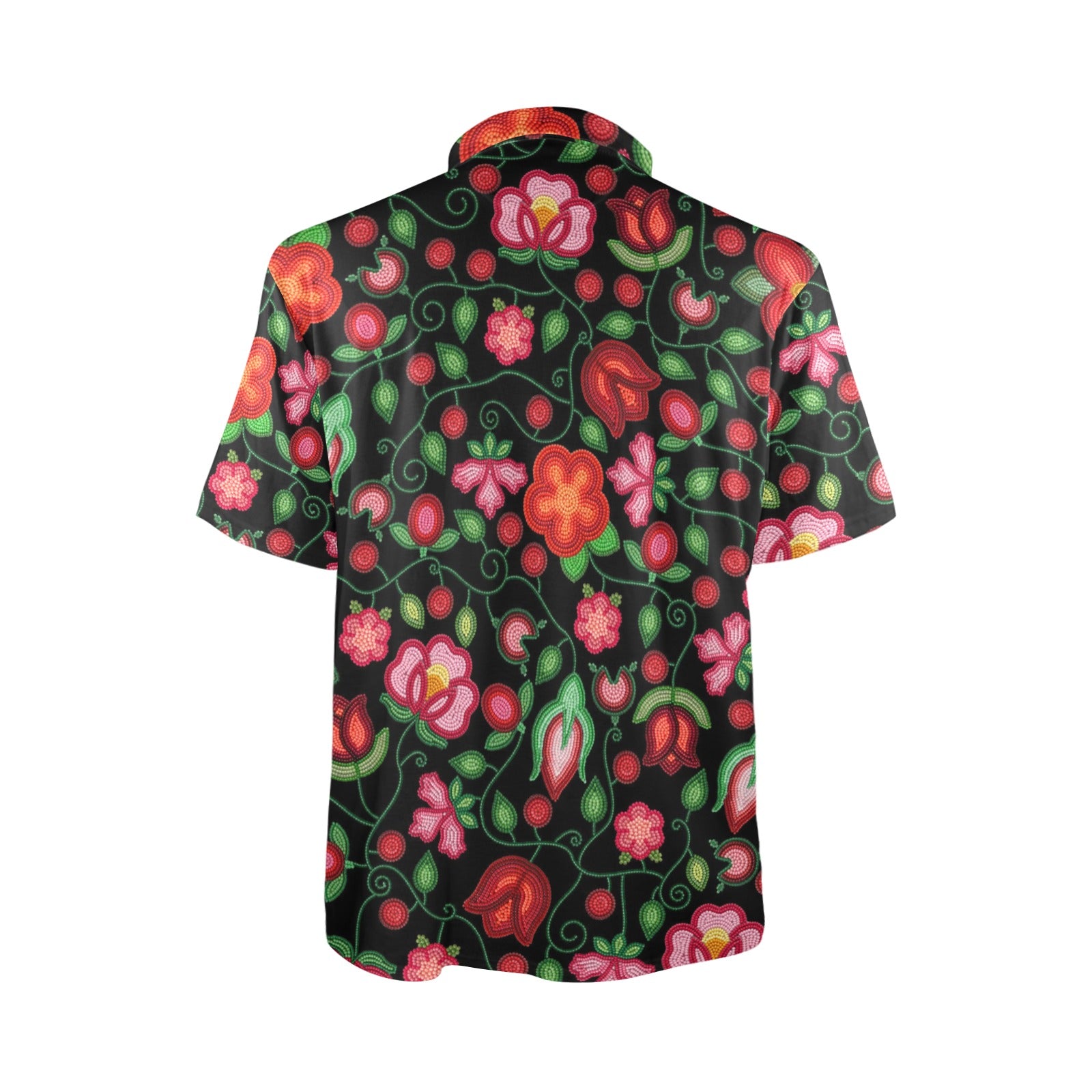 Rose Reverie Black Polo Shirt