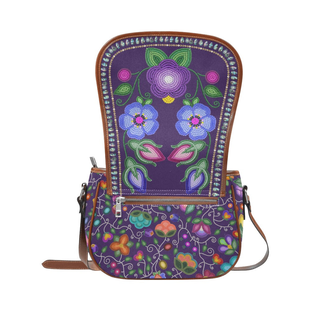 Beaded Offering Purple 1 Saddle Bag/Large
