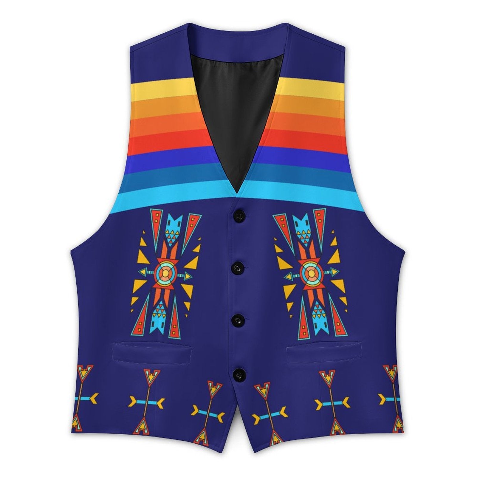 Blooming Spirit Geometric Men's Sleeveless Suit Vest