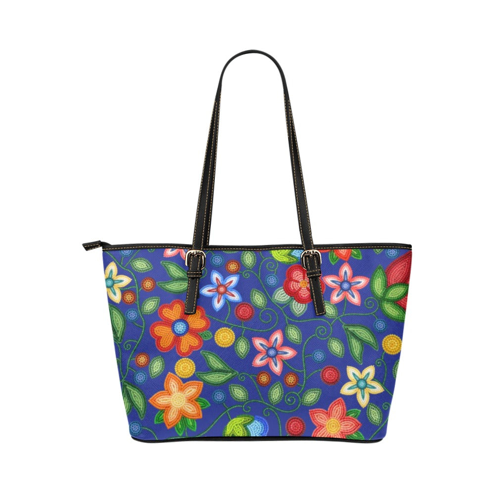 Morning Harmony Sapphire Leather Tote Bag/Large