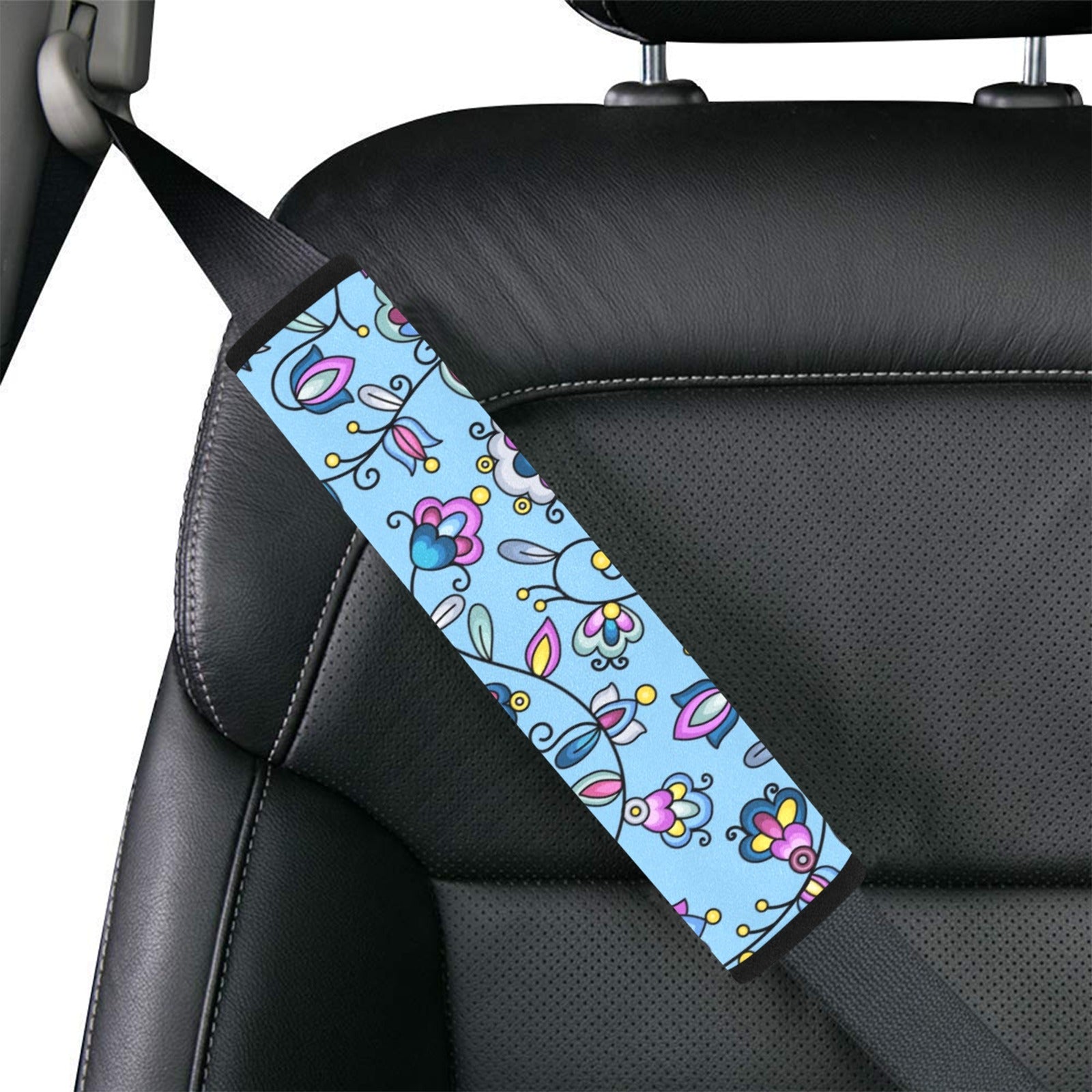 Autumn Bundle Blessing Blue Car Seat Belt Cover 7''x12.6'' (Pack of 2)