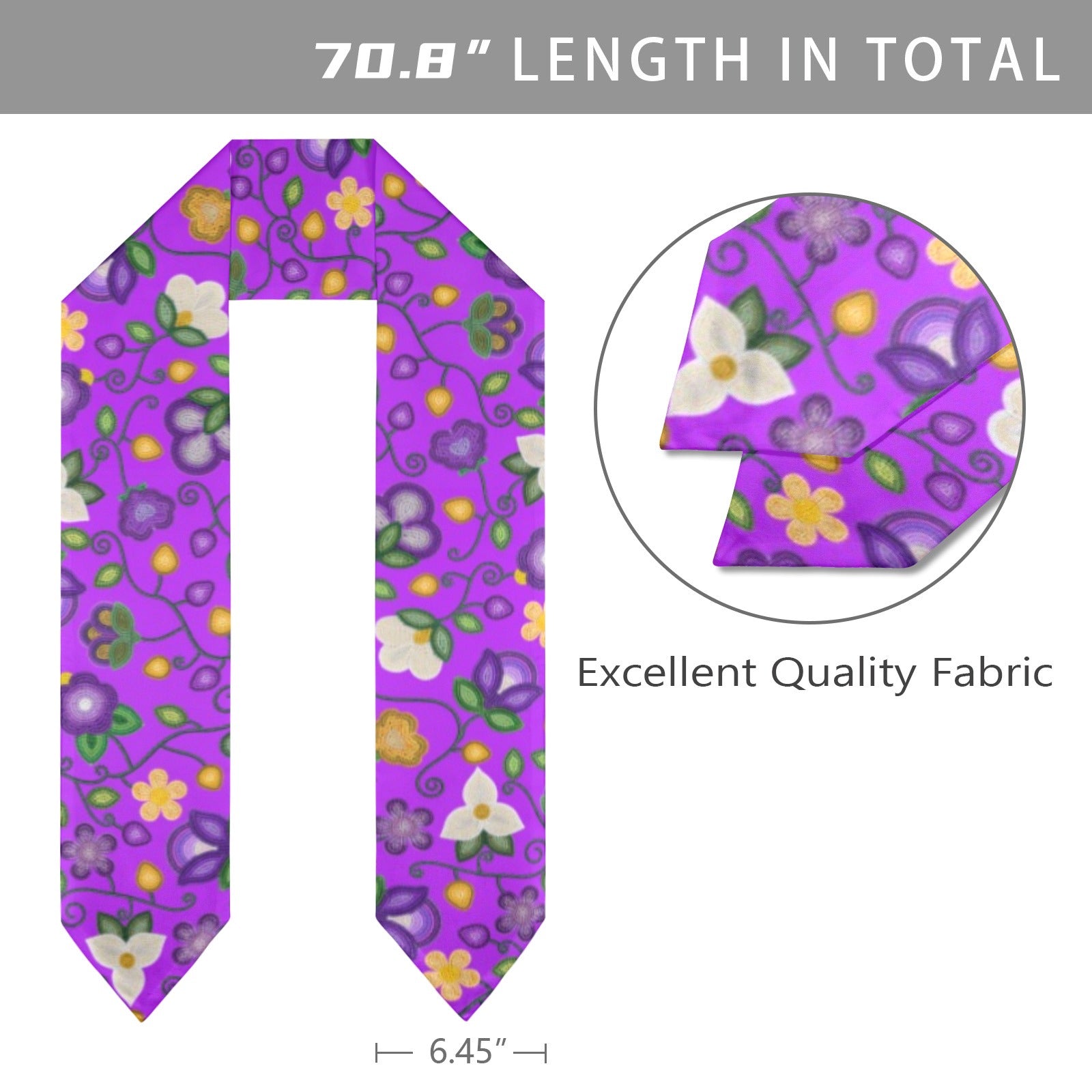 Midnight Moss Bloom Purple Graduation Stole