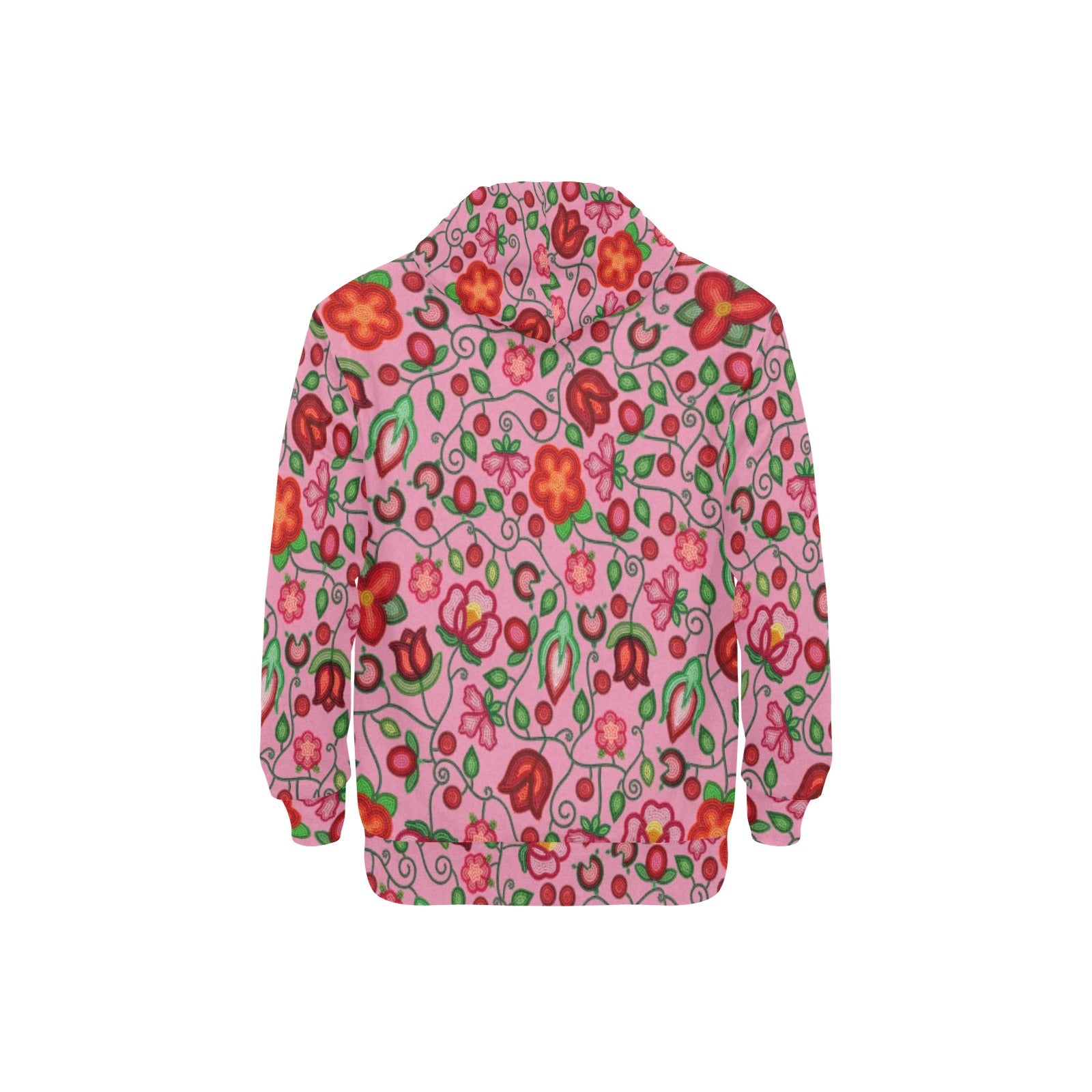 Rose Reverie Pink Men's Long Sleeve Fleece Hoodie