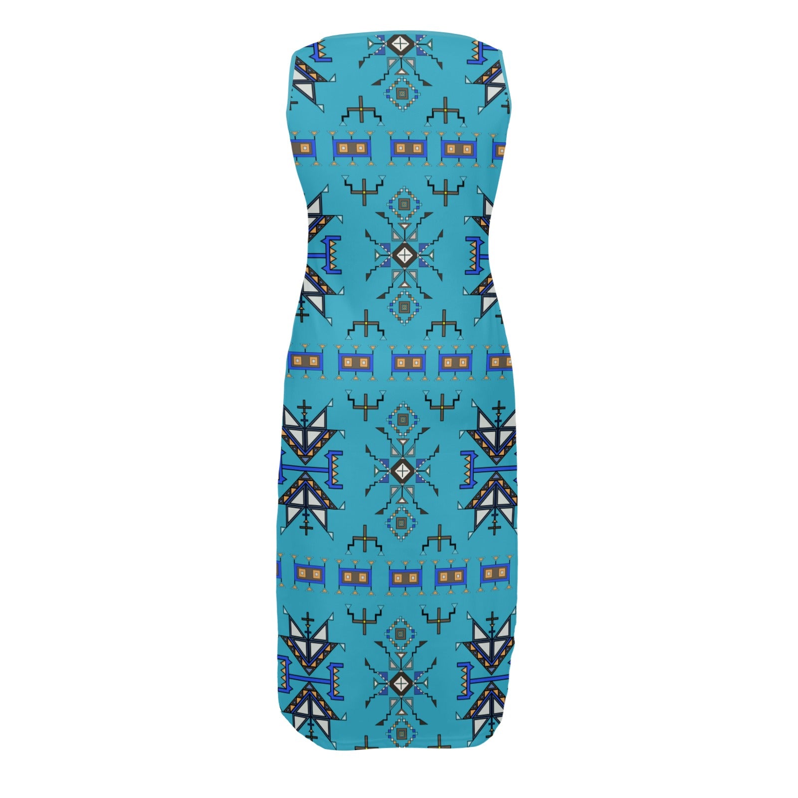 Eagle Strike Blue Phaedra Sleeveless Open Fork Long Dress