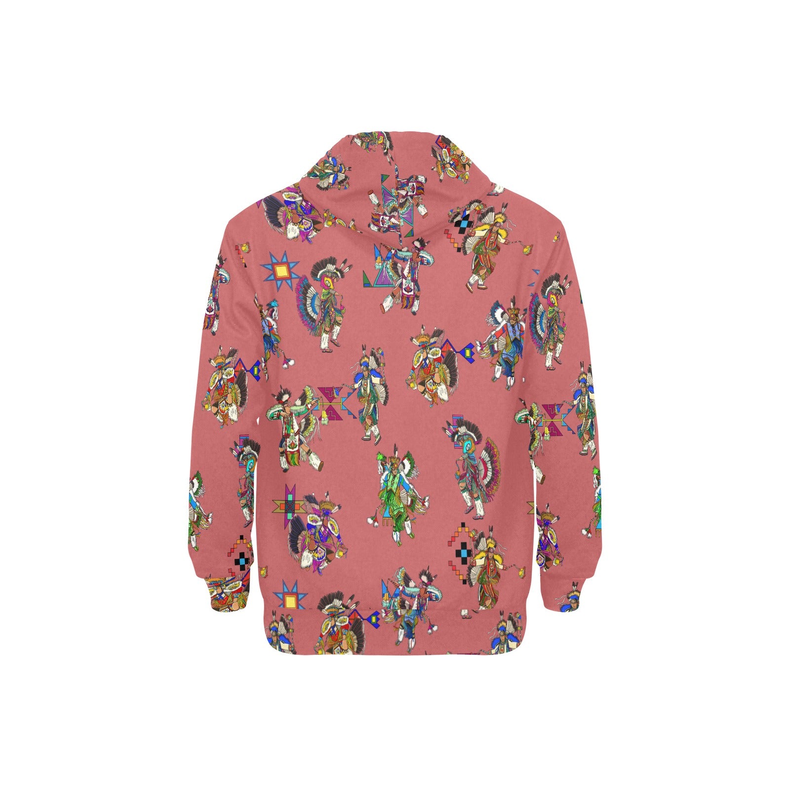 Men's Fancy Dancers Terra Cotta Men's Long Sleeve Fleece Hoodie