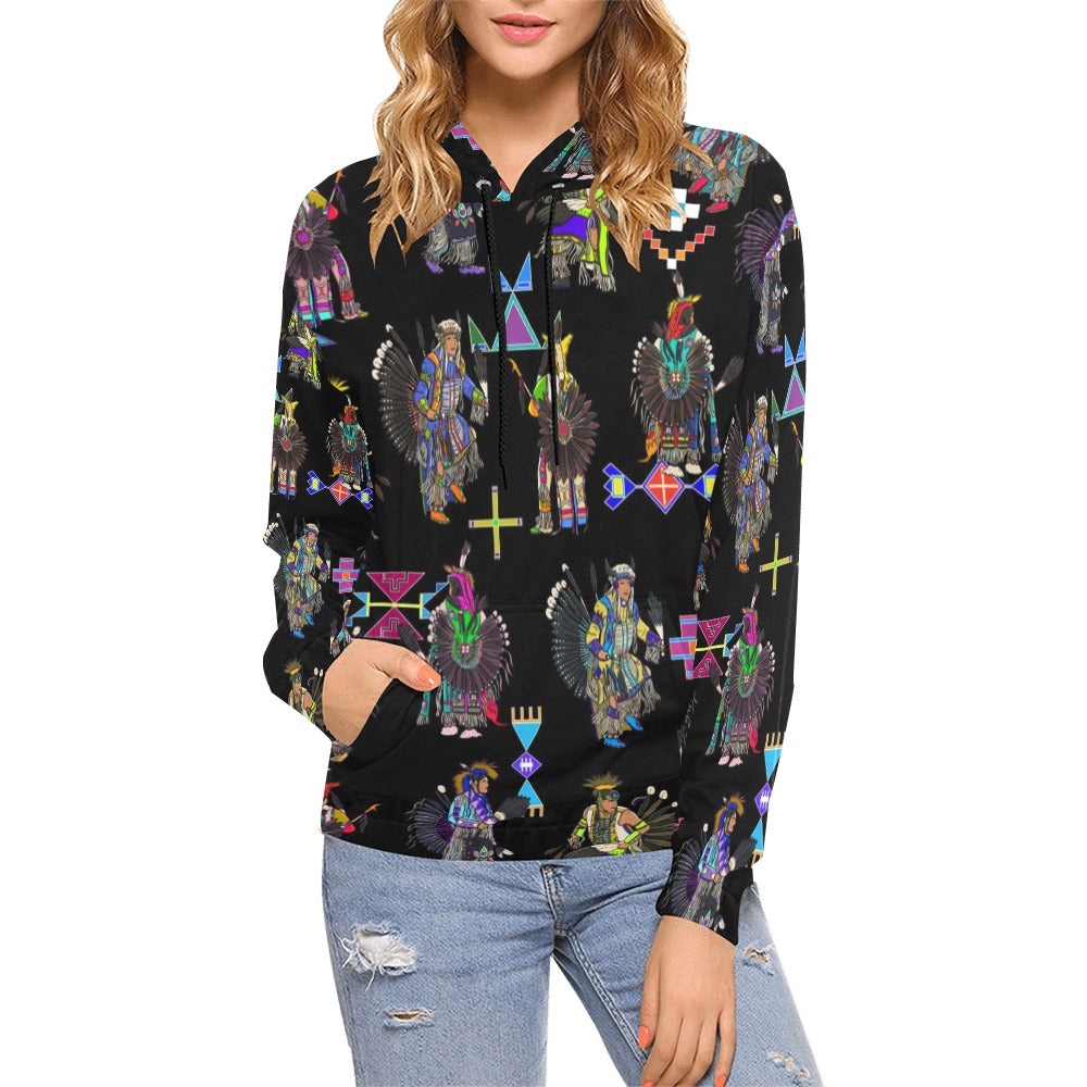 Men's Tradish Dancers Black Hoodie for Women (USA Size)