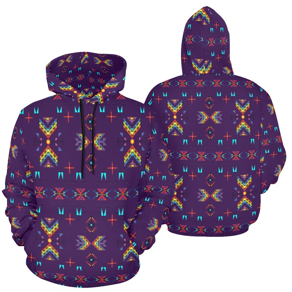 Rainy Chief Rainbow Dark Purple Hoodie for Men (USA Size)