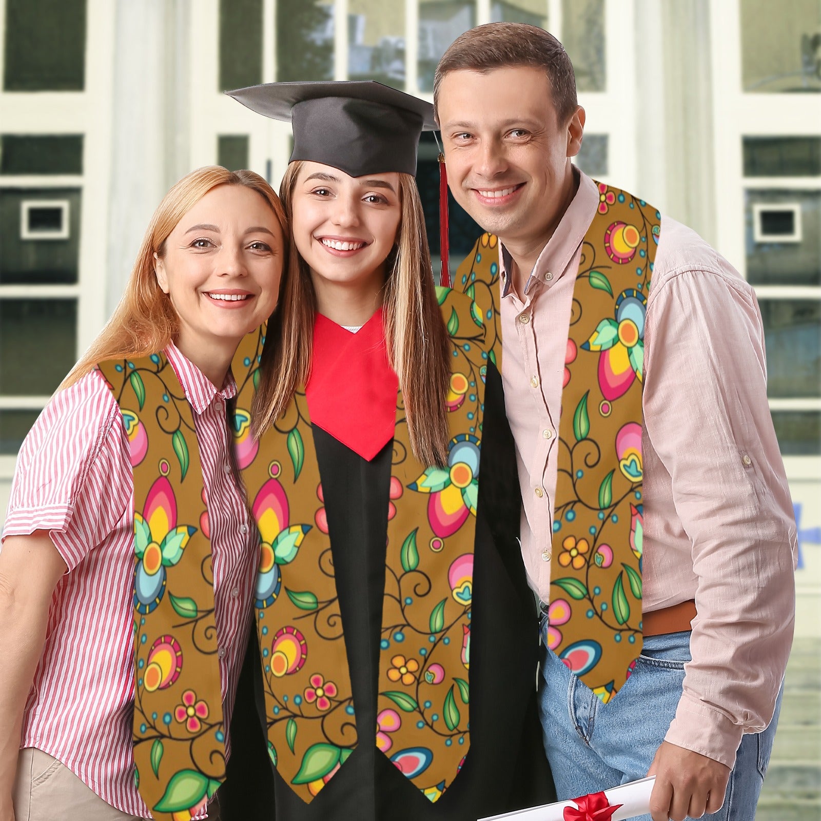 Floral Bounty Fall Leaves Graduation Stole