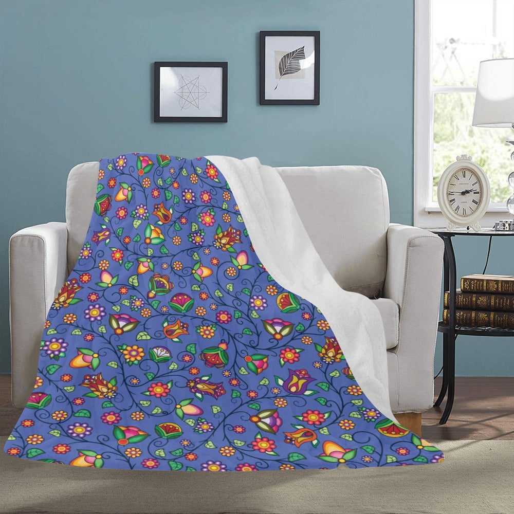 Heartbeat Petals Blue Ultra-Soft Micro Fleece Blanket 60"x80"