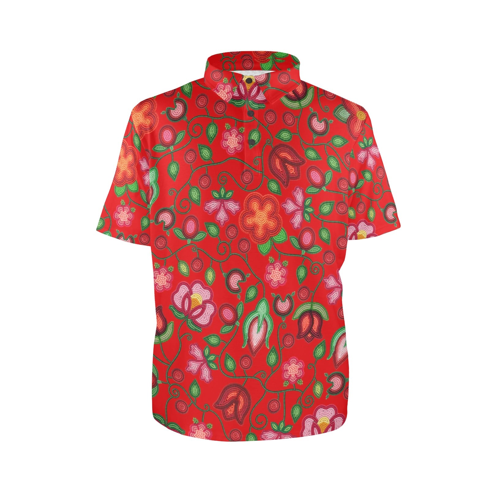 Rose Reverie Red Polo Shirt