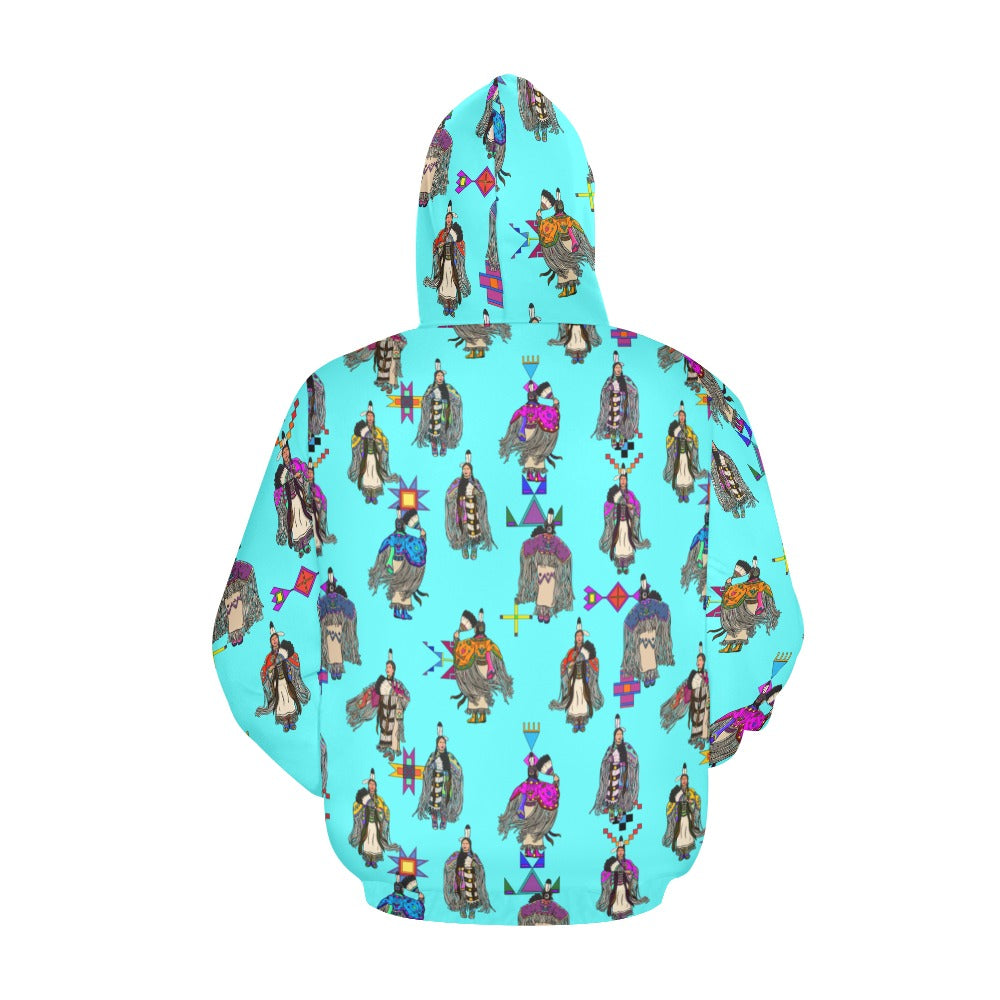 Women's Tradish Dancers Turquoise Hoodie for Men (USA Size)