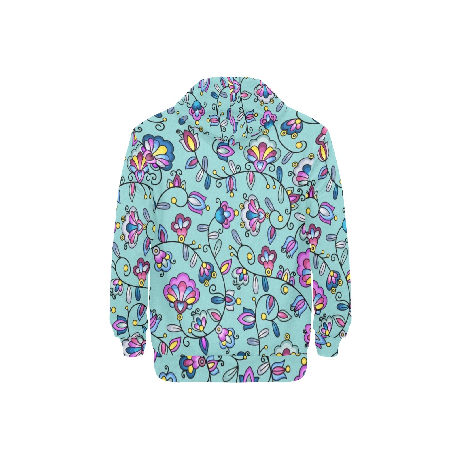 Autumn Bundle Blessing Turquoise Men's Long Sleeve Fleece Hoodie