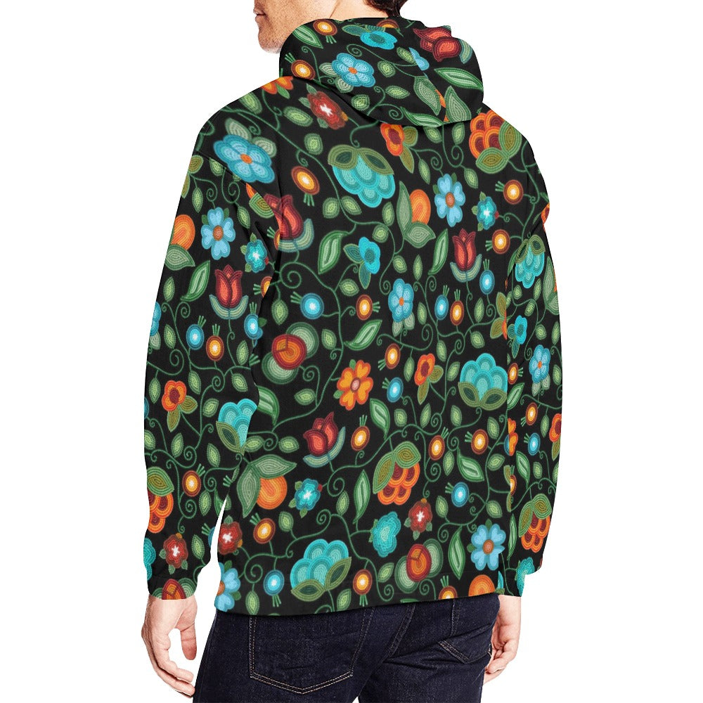Prairie Fire Petals Black Hoodie for Men (USA Size)