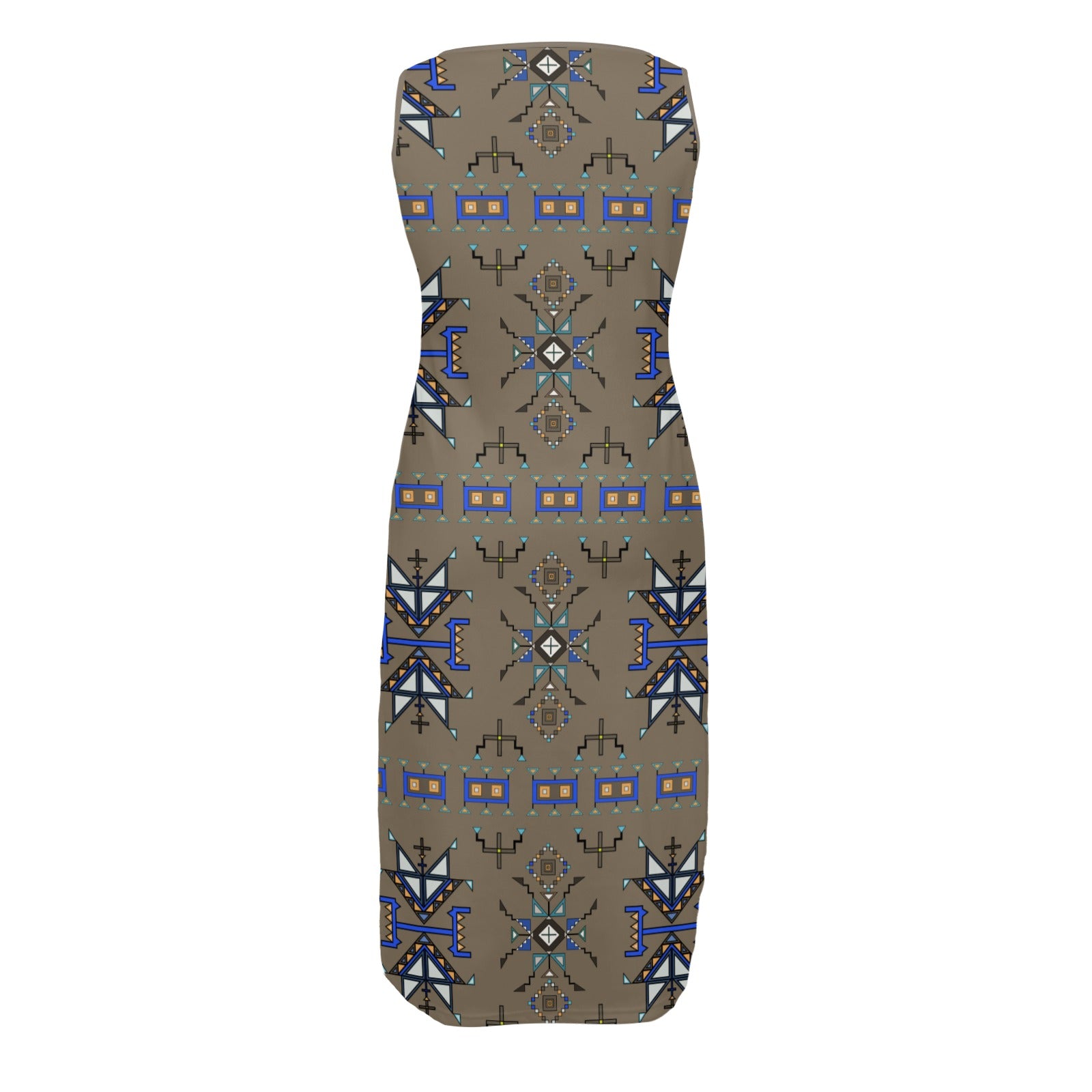 Eagle Strike Brown Phaedra Sleeveless Open Fork Long Dress