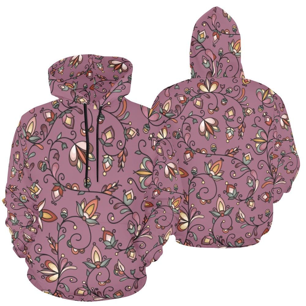 Burnt Sky Petals Magenta Hoodie for Men (USA Size)