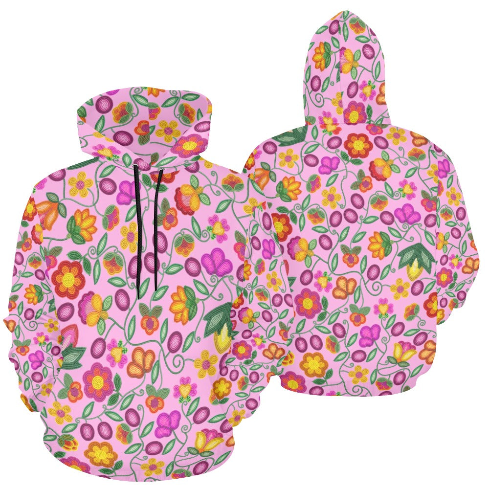 Boreal Bounty Pink All Over Print Hoodie for Women (USA Size)