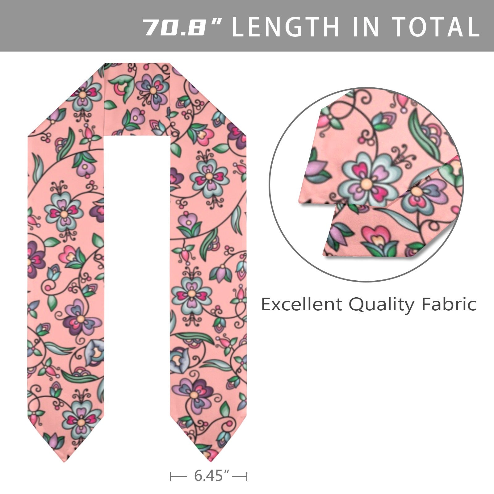 Amber Evening Garland Peach Graduation Stole