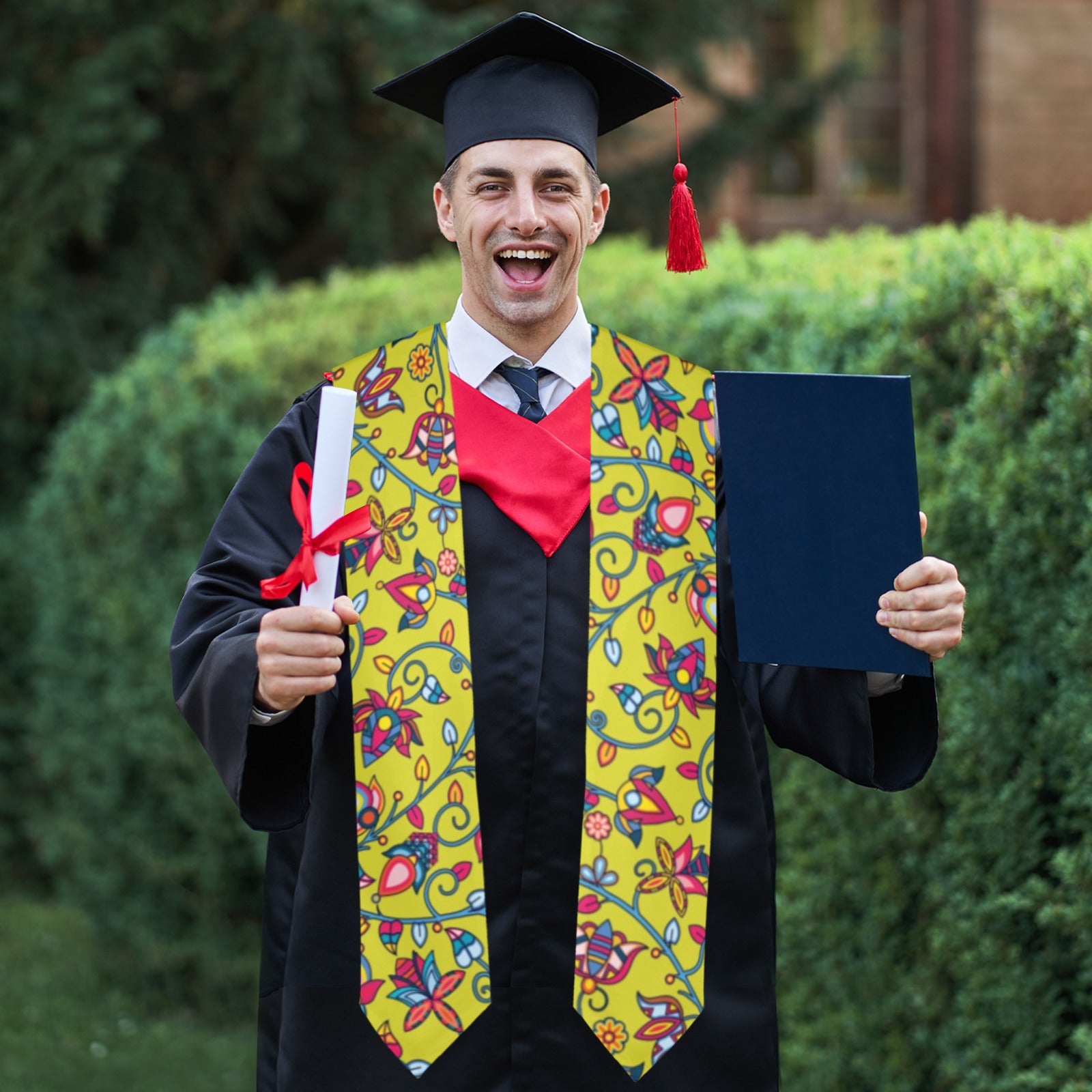 Thorny Path Yellow Grass Graduation Stole