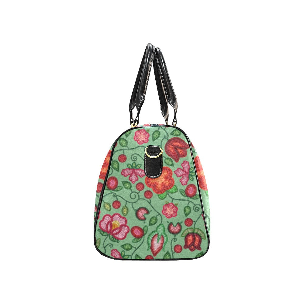 Rose Reverie Green Waterproof Travel Bag/Small