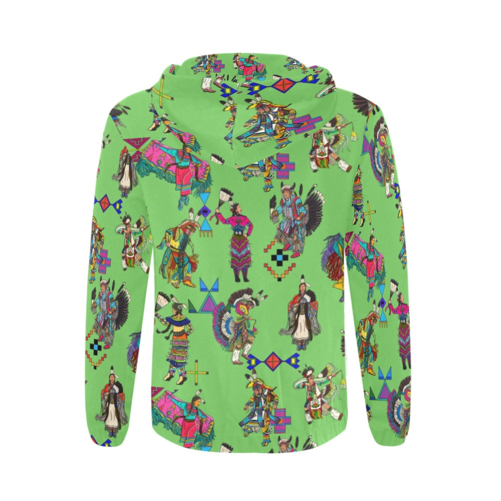 Grand Entry Dancers Grass Men's Zipper Hoodie