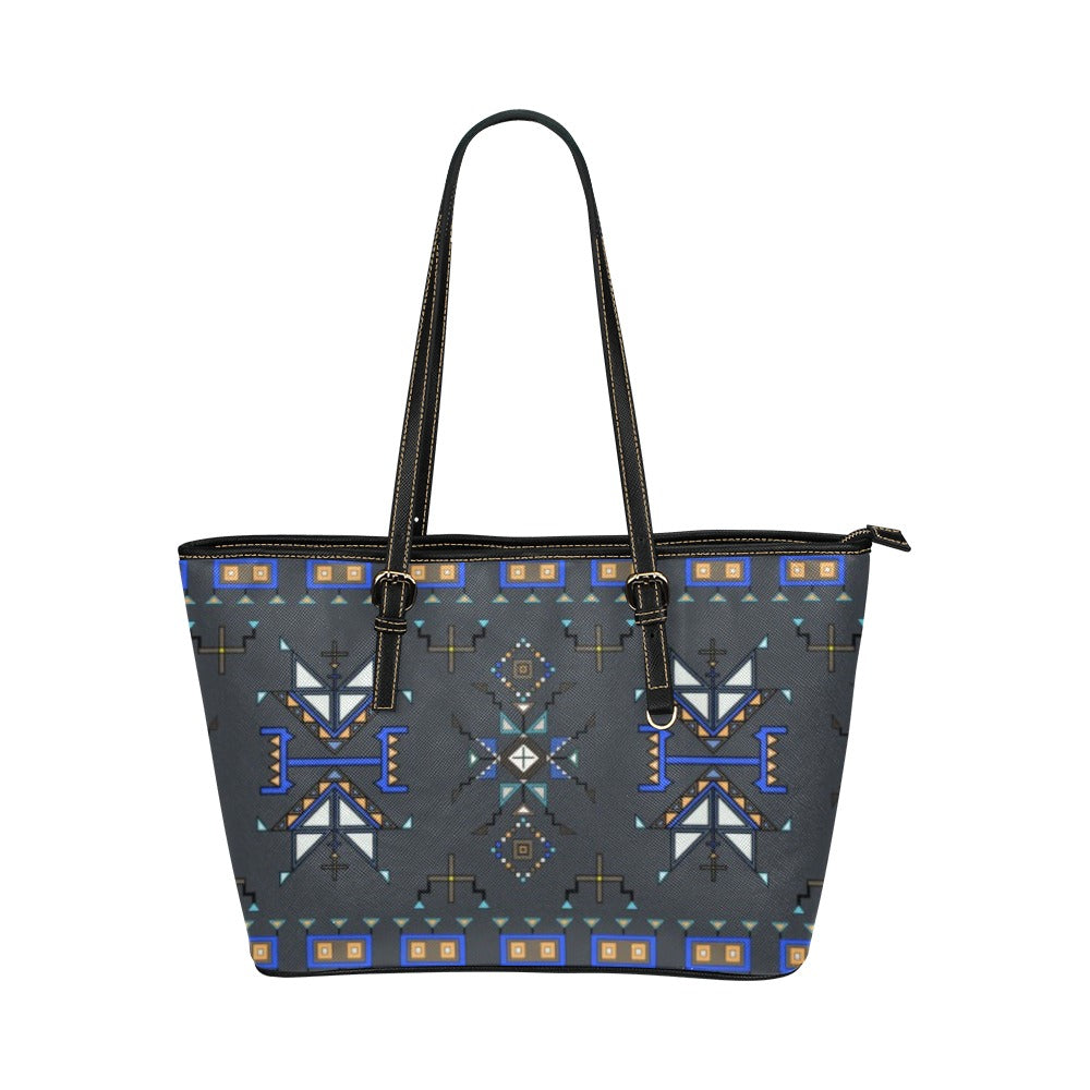Eagle Strike Gray Leather Tote Bag/Large