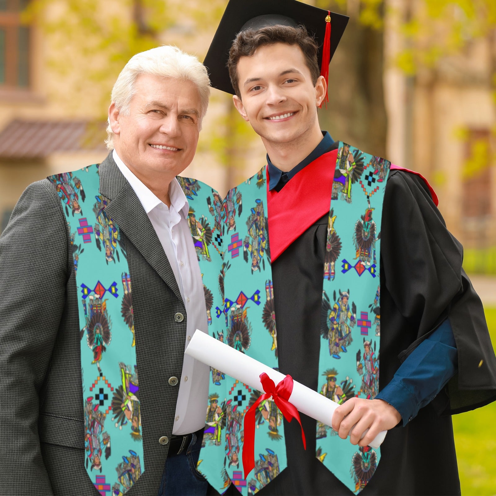 Men's Tradish Dancers Eggshell Blue Graduation Stole