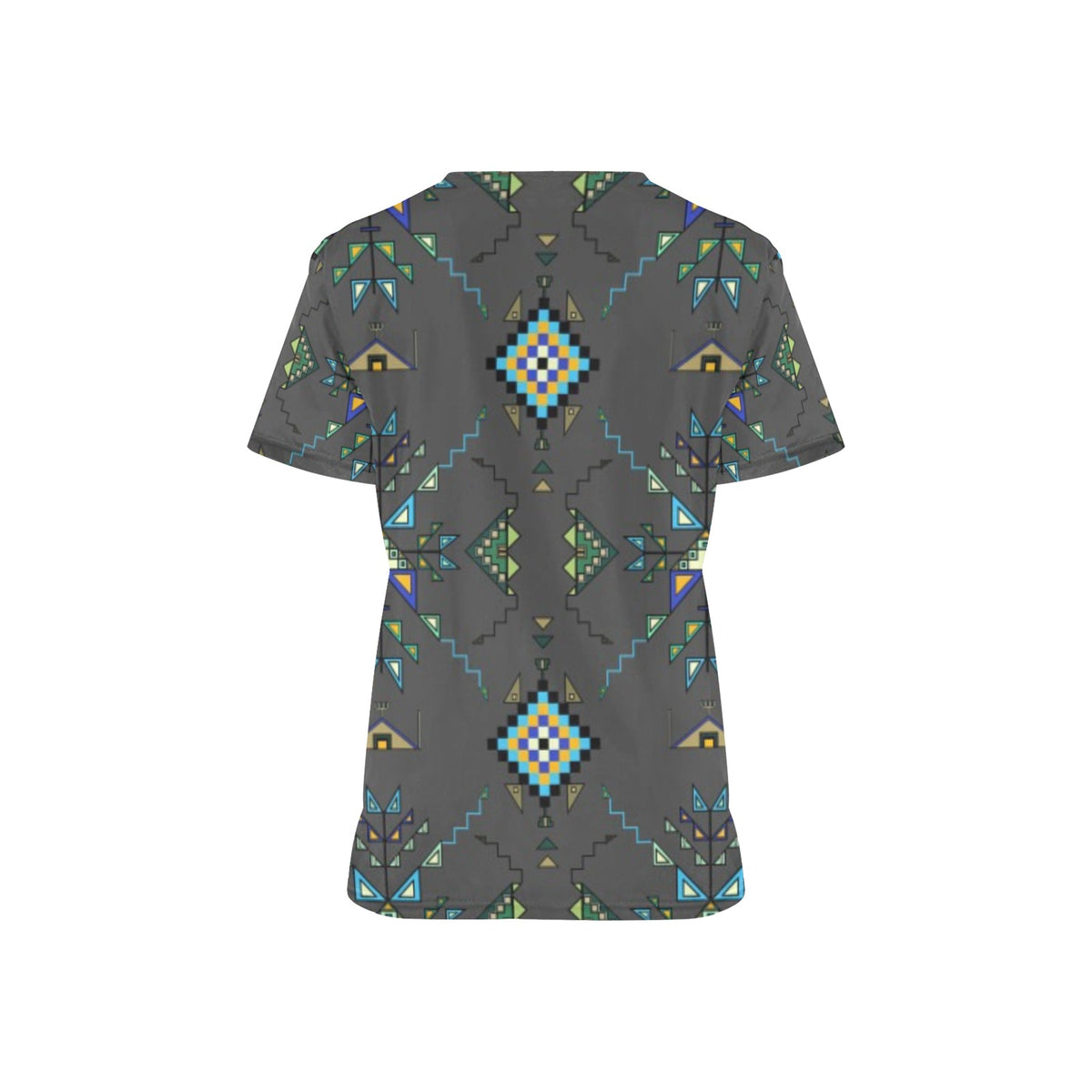 Bear Shield Gray Scrub Top