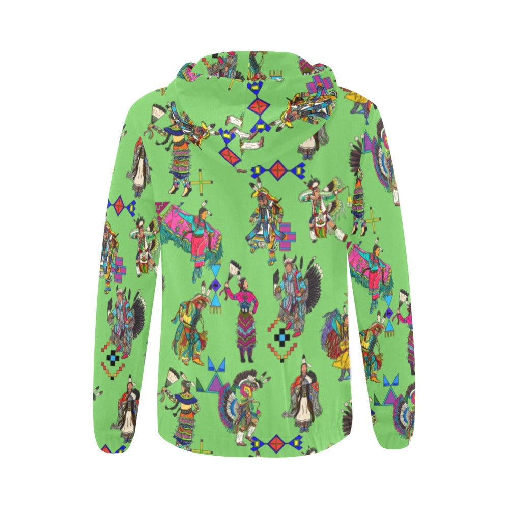 Grand Entry Dancers Grass Full Zip Hoodie for Women