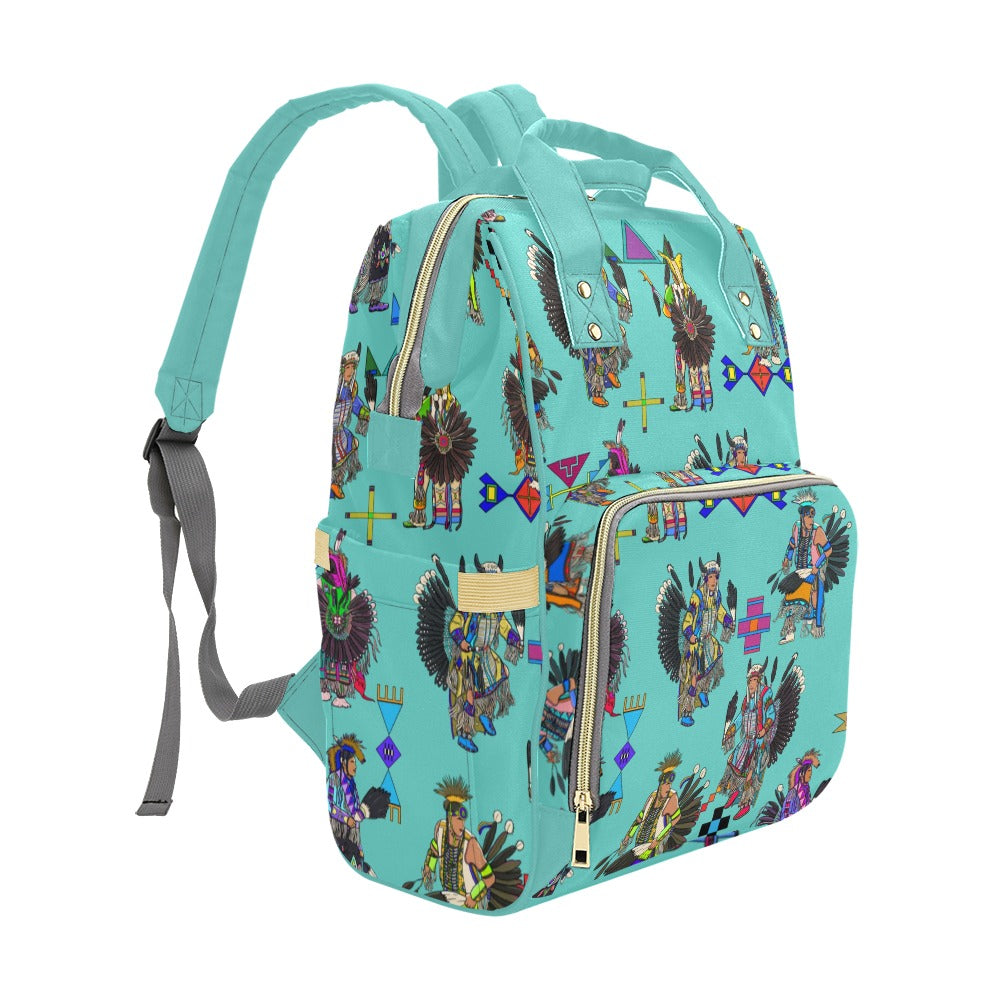 Men's Tradish Dancers Eggshell Blue Multi-Function Diaper Backpack/Diaper Bag