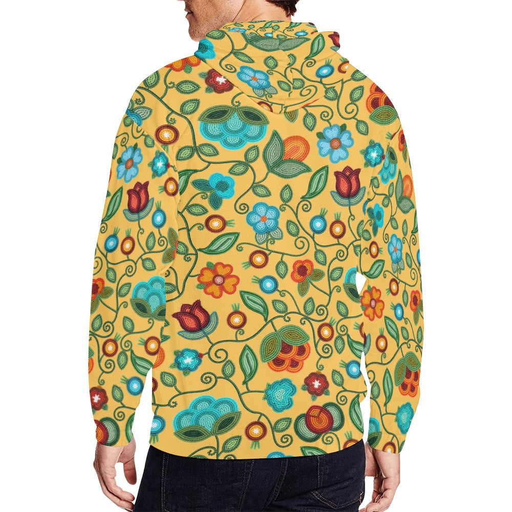 Prairie Fire Petals Honey Men's Zipper Hoodie