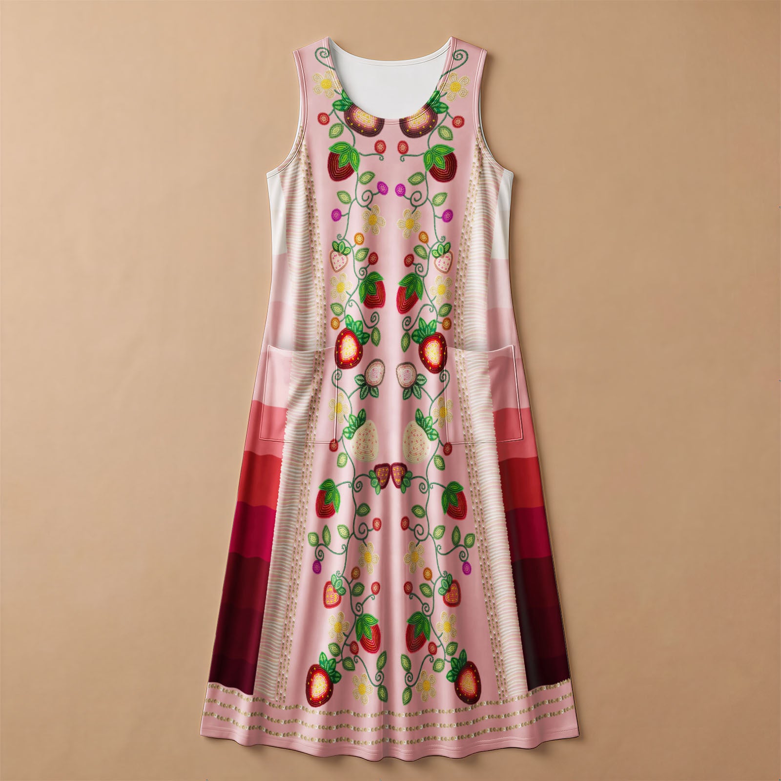 Berry Rites Pink 2 Women's Sleeveless Long Dress