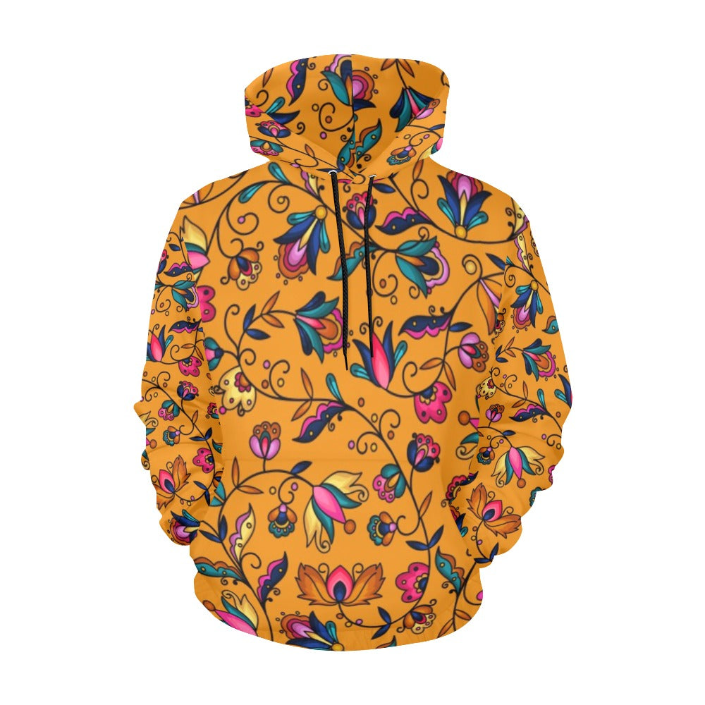 Copper Prairie Petals Orange Hoodie for Women (USA Size)