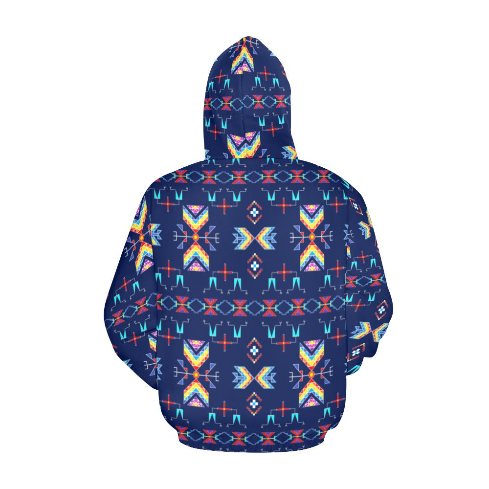 Rainy Chief Rainbow Night Lake Hoodie for Men (USA Size)